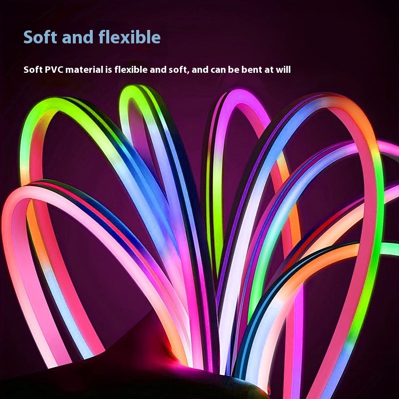 Striscia LED Neon RGB Magic Color Flessibile a Bassa Tensione – Luce Multicolore Dinamica per Interni ed Esterni