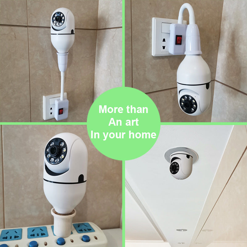 Telecamera WiFi 1080P a Forma di Lampadina – Zoom 4X, Monitoraggio Casa, Allarme, Compatibile 5G WiFi