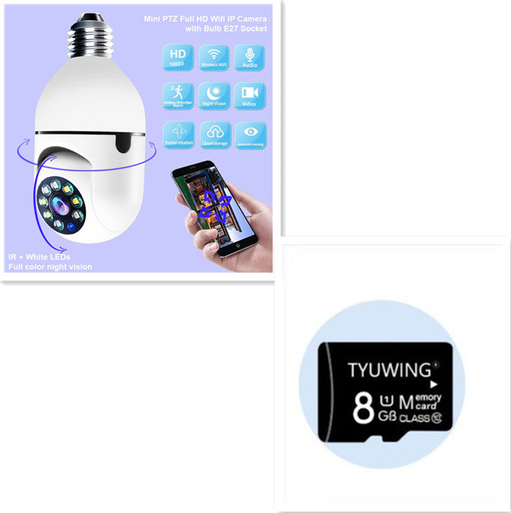 Telecamera WiFi 1080P a Forma di Lampadina – Zoom 4X, Monitoraggio Casa, Allarme, Compatibile 5G WiFi
