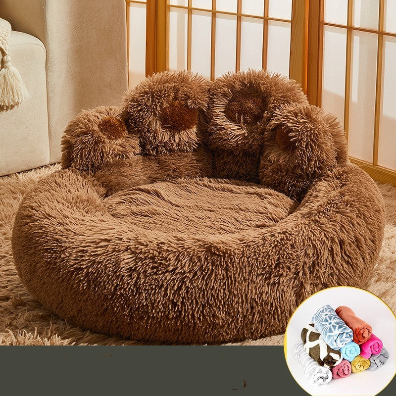 Cuccia Calda per Cani 🐶 – Letto Foderato in Pile per Taglia Media e Grande