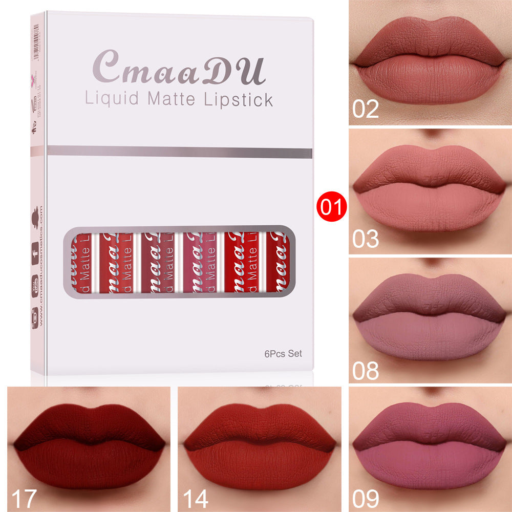 Set 6 Rossetti Liquidi Opachi – Waterproof, Lunga Durata, Non Appiccicosi